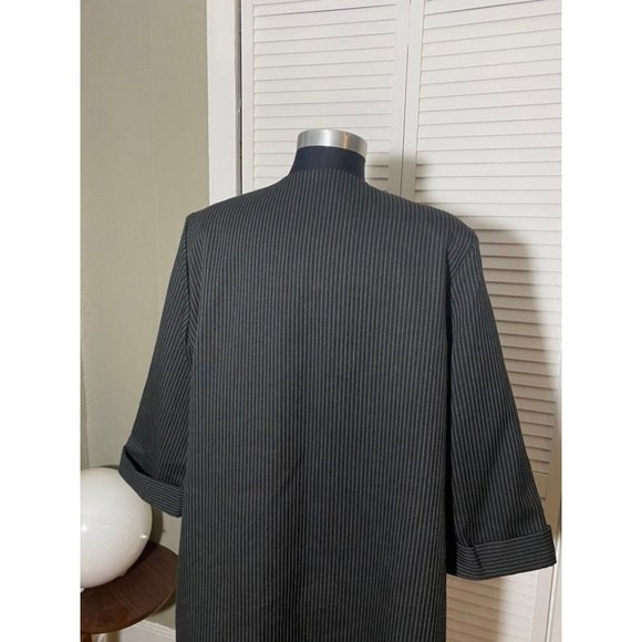 Vintage Helene Blake Kimono Duster Coat Pinstripe 14 - Picture 9 of 12